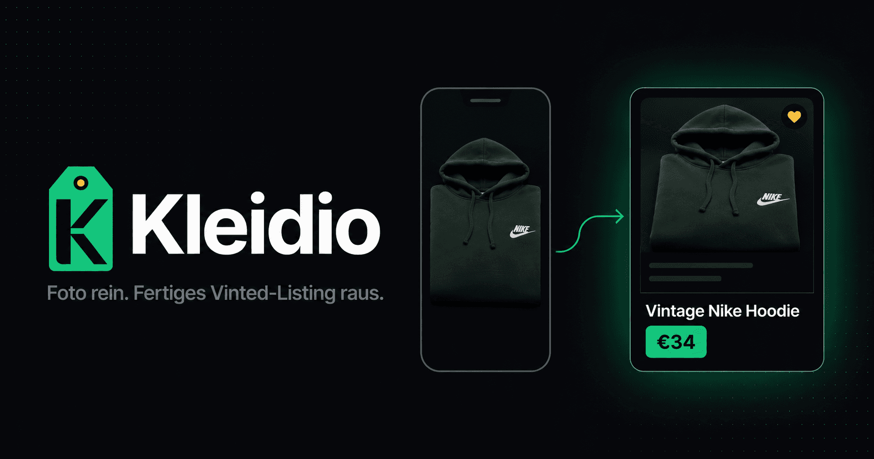Kleidio — KI-Listing-Generator für Vinted