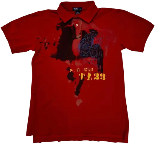 Rotes Ralph Lauren Polo mit großem Print